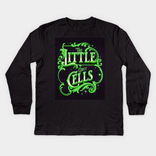 Poirot The Little Grey Cells - Green Palette Kids Long Sleeve T-Shirt